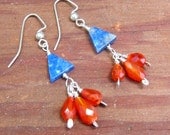Lapis & Carnelian Earrings - Natural Gemstones