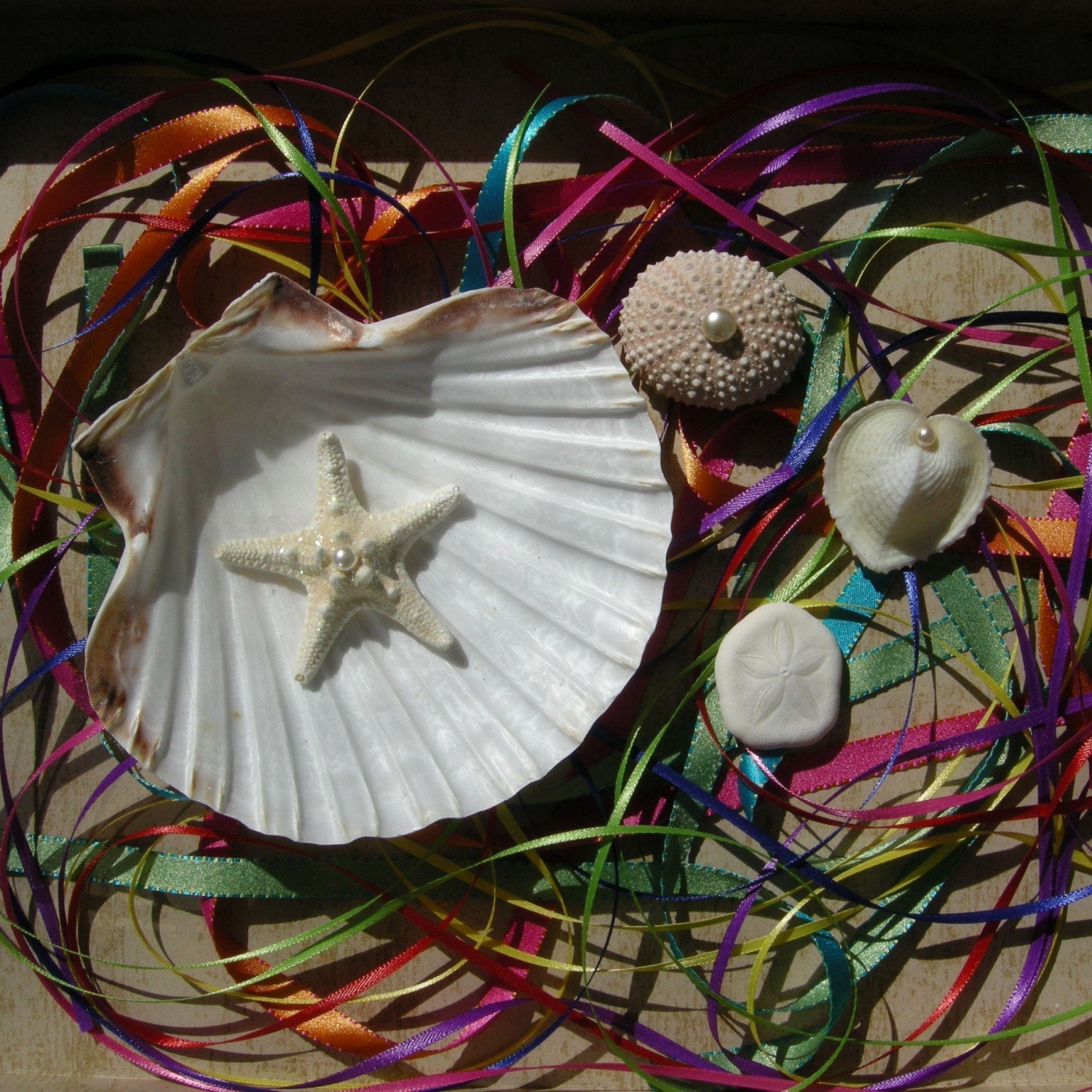 Bespoke Seashell Ring Pillow - Custom Seashell Ring Bearer's Pillow