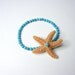 Tropical Star Sugar Starfish and Turquoise Wrist Corsage Bracelet