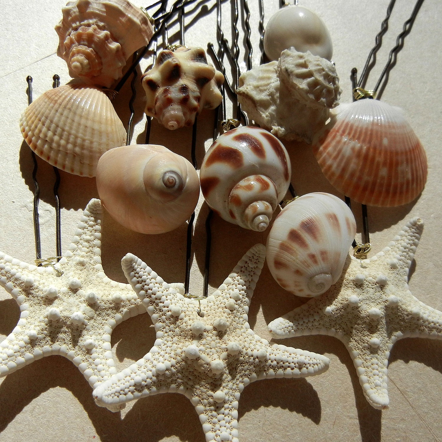 Starfish Seashell Hairpins - Mermaid's Bridal Treasure