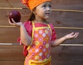 Pink, Orange, and Yellow Flower Power Apron and Chefs Hat