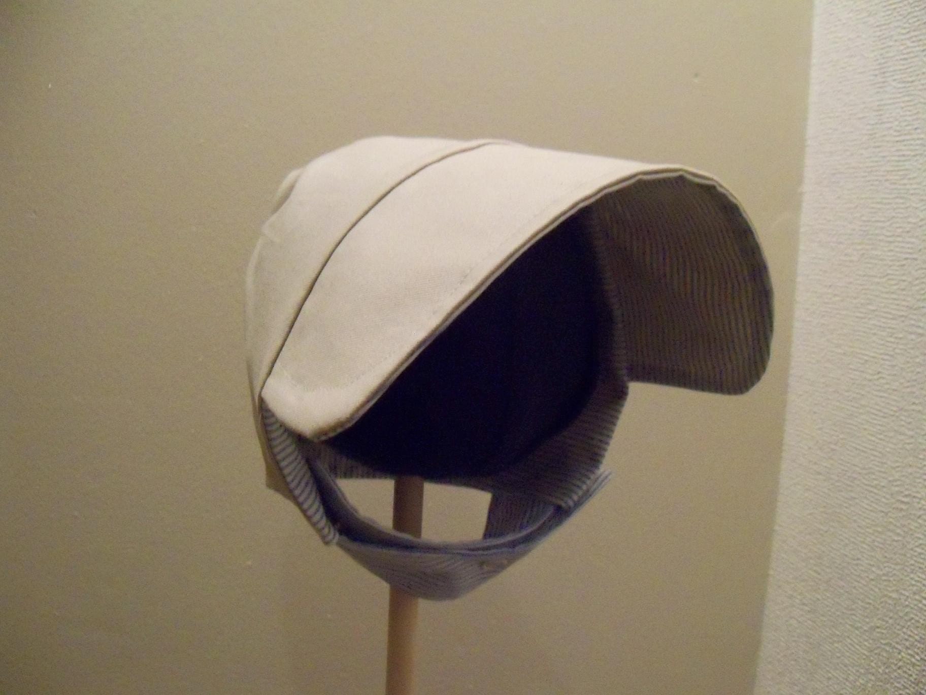 PREPPY PINSTRIPE, a boy's REVERSIBLE chino baseball cap bonnet, from Bella Sol Bebe