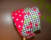 CHERRY DELIGHT, a juicy and sweet summertime bonnet, completely reversible with the fold-it-back brim, from Bella Sol Bebe