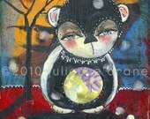 Panda Bear Art - 8x8 inch Print of a Reproduction of the Original Mixed Media Painting Be With Me by Juliette Crane
