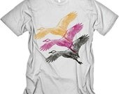Cranes Tshirt Birds Graphic Tee MENS Shirt