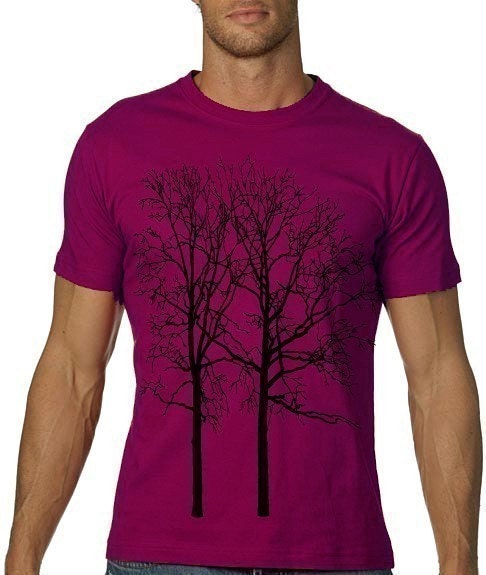 Tree Branch Tee MENS Nature Tshirt raspberry