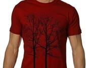 Trees Graphic Tshirt Cool MENS Tee cranberry