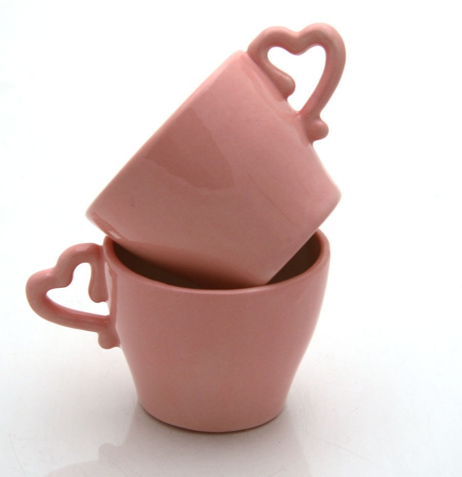 Espresso Cups Set of Two with Hearts