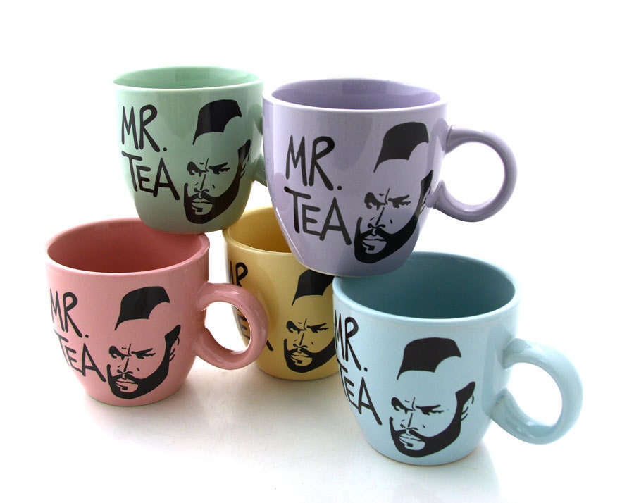 Mr. T Teacup Set of 5 in pastels