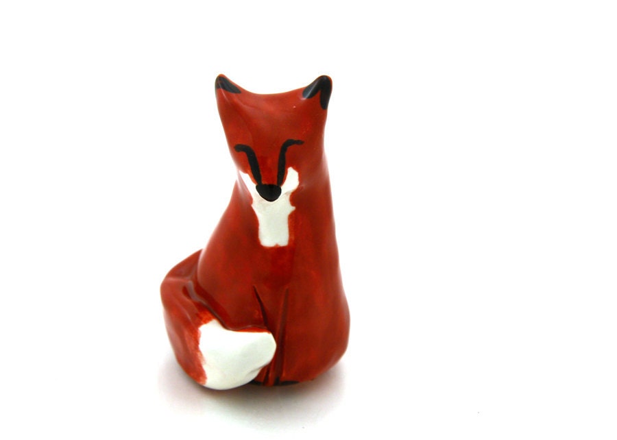 Fox miniature ceramic figurine