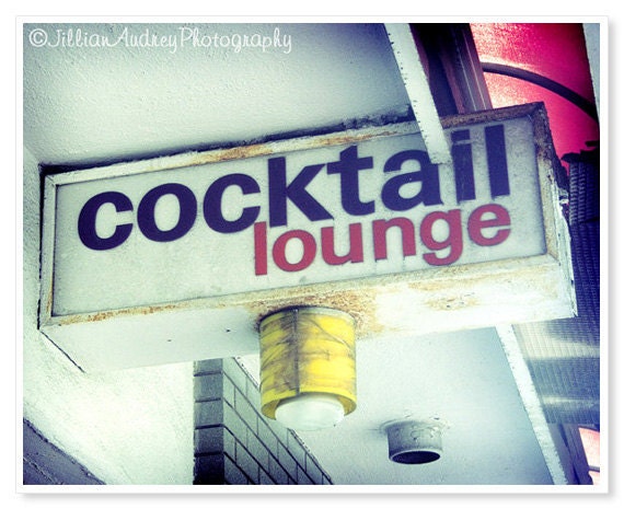 Cocktail Lounge Fine Art Photograph - 8x10 print - vintage style wall art retro art kitchen décor kitsch bar sign gift Boston travel photo