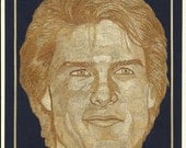 Tom Cruise Portrait  Handmade with leaves of rice plant  No color, paint or dye added to the natural color of rice leaves.