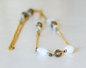 SALE Rainbow Moonstone Necklace gold stone Gemstone
