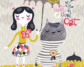 such a cool cat - limited edition giclee print of an original illustration (8 x 10 in)