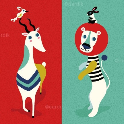 Yin & Yang ... limited edition giclee print of an original illustration (8 x 8 in, 20 x 20 cm)
