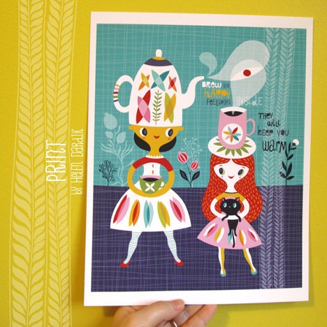 brew happy - limited edition giclee print of an original illustration (8 x 10 in)