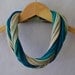 Jersey t shirt scarf in Ocean - dark teal, green-blue, sand, and serene green