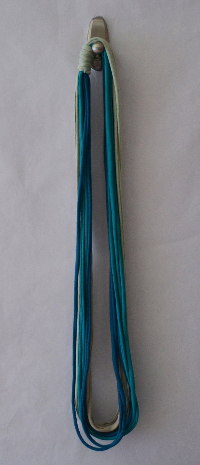 Jersey t shirt scarf in Ocean - dark teal, green-blue, sand, and serene green