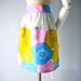 50s Mad Men era Vera style happy hostess apron - Betty Draper chic - home entertaining drag in yellow pink blue flowers