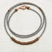Everyday Necklace Beaded // Gray and Copper // Minimal and Rustic Seed Beads