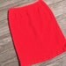Coral Flame Woolen Pencil Skirt - Vintage