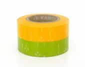 mt Washi Masking Tape - Yellow & Lime Green Flower - Set 2