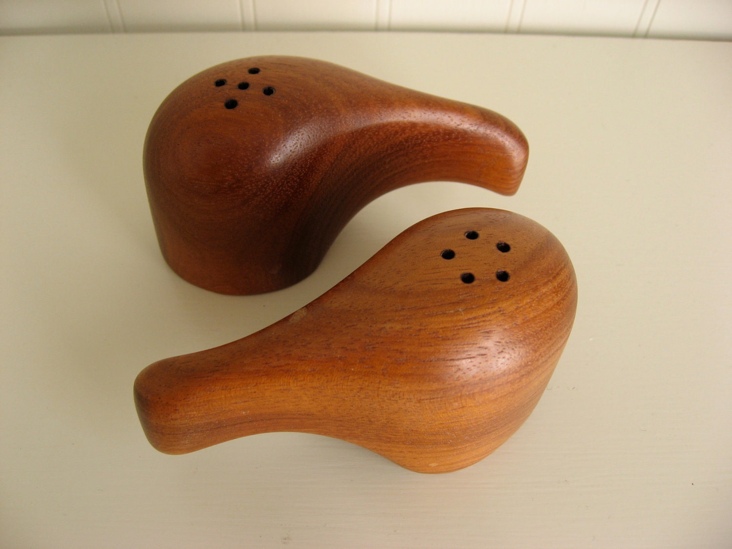 MidCentury Don S Shoemaker Wood Salt and Pepper Elephant Shakers