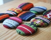 Eco Friendly Fabric Covered Button Brooch Pin  1 7/8 inches - size 75 Choose Option