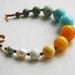 Yellow Sun, Sky Blue, Grey and Ivory Stone Beaded Bracelet Europeanstreetteam