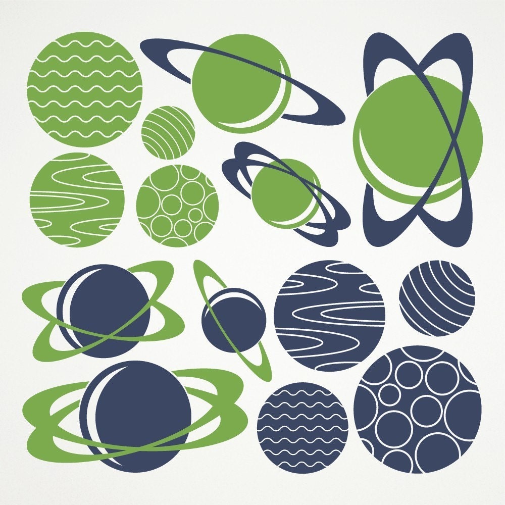 Planet Wall Decals Outer Space Nursery Kids Baby Children