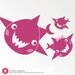Happy Shark Family Decals Ocean Wall Stickers Kids Nursery