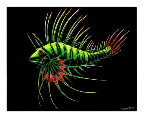 Robot Lionfish Lithograph Print