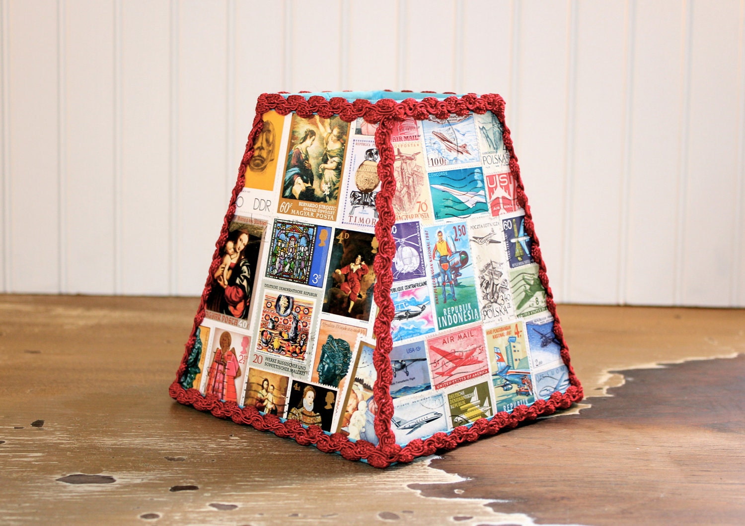 Vintage Postage Stamp Lampshade-SALE