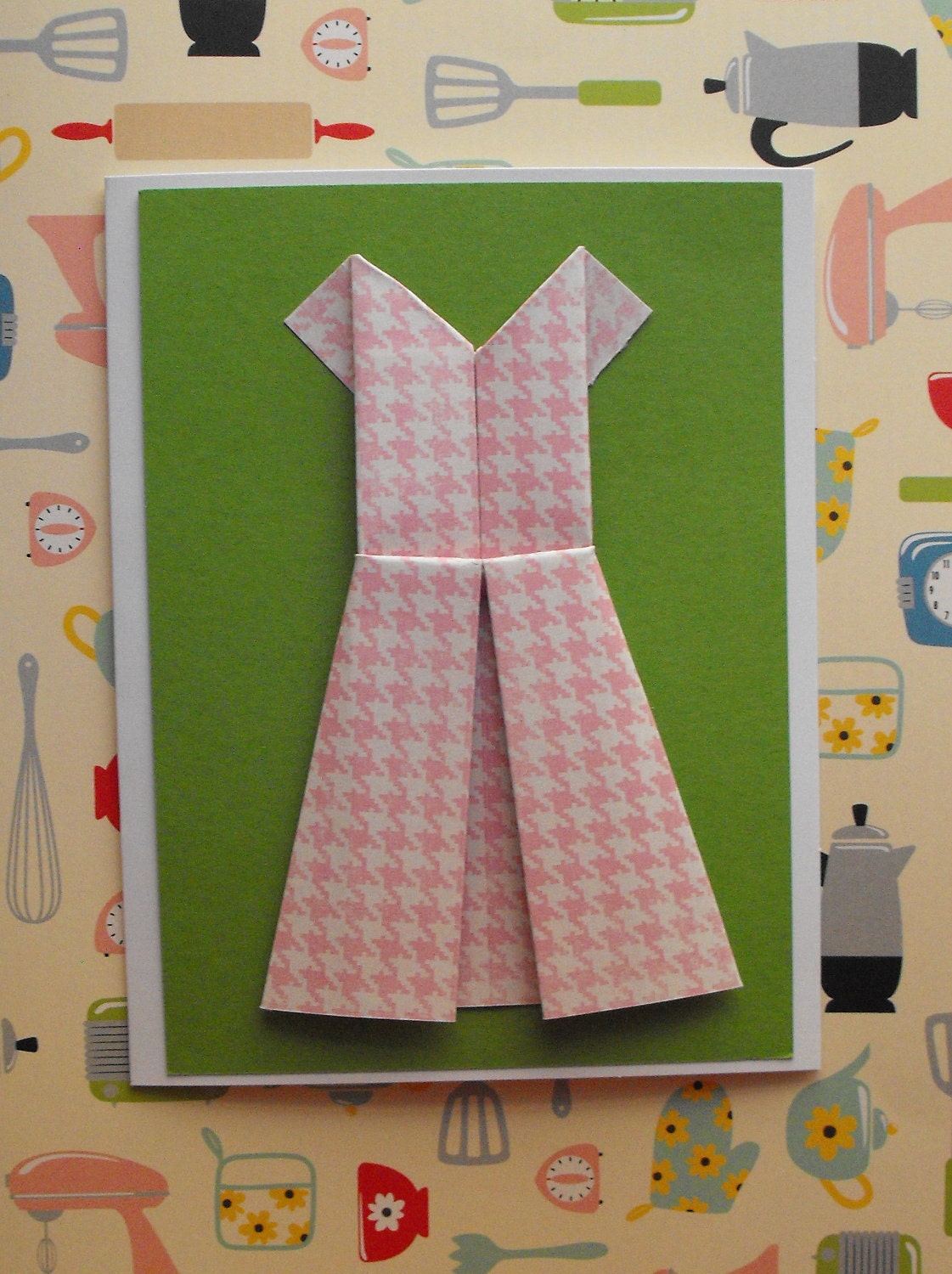 houndstooth origami dress