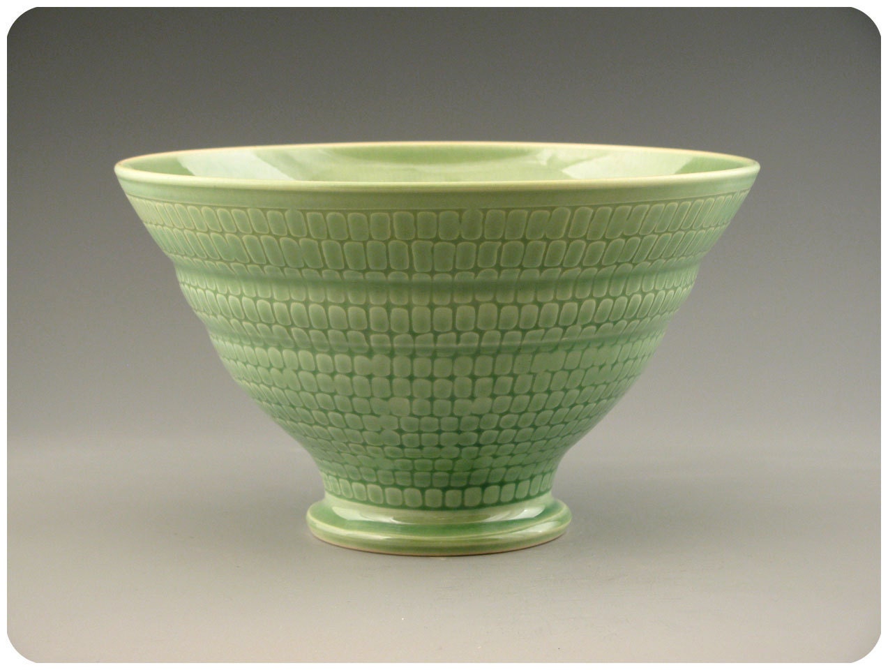 Bluegreen Etched Porcelain Bowl