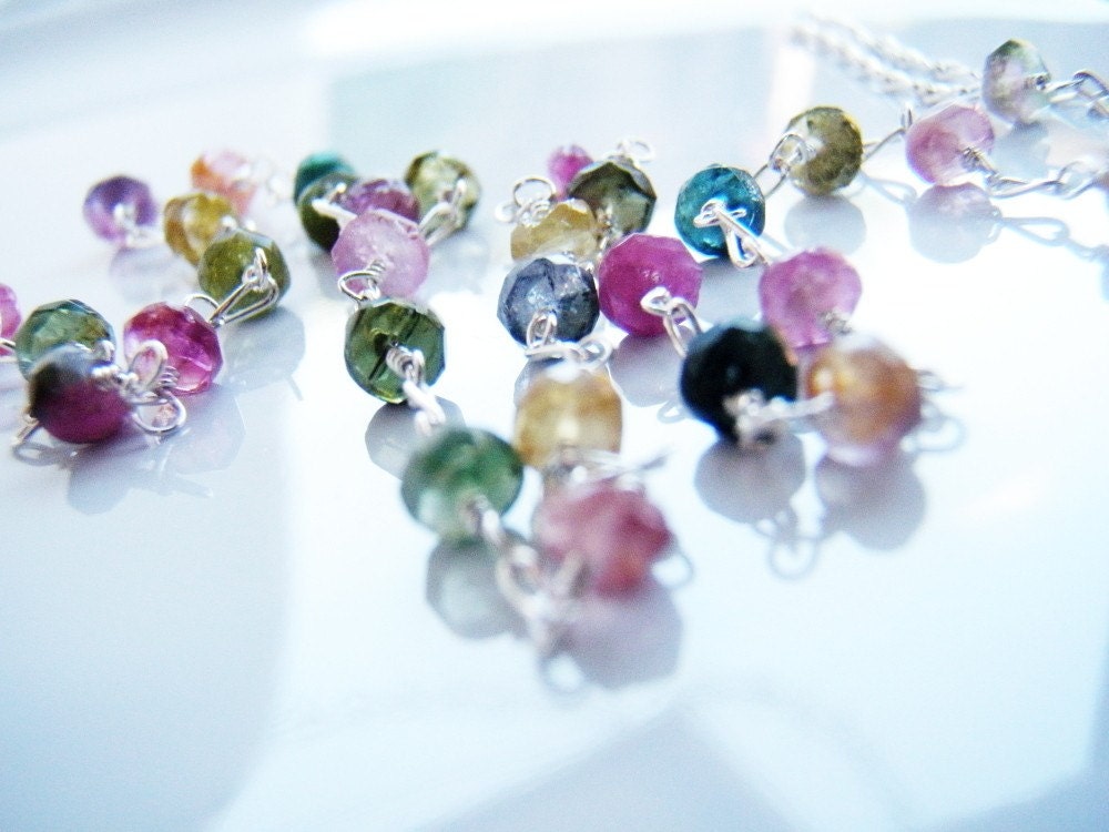 Tourmaline Necklace  Silver Wire Wrapped Jewelry