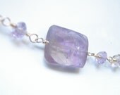 Ametrine Gold Filled Wire  Chain Necklace  Ametrine Simplicity