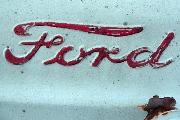 3ft x 2ft Ford Antique Tractor Logo - modern decor wall print