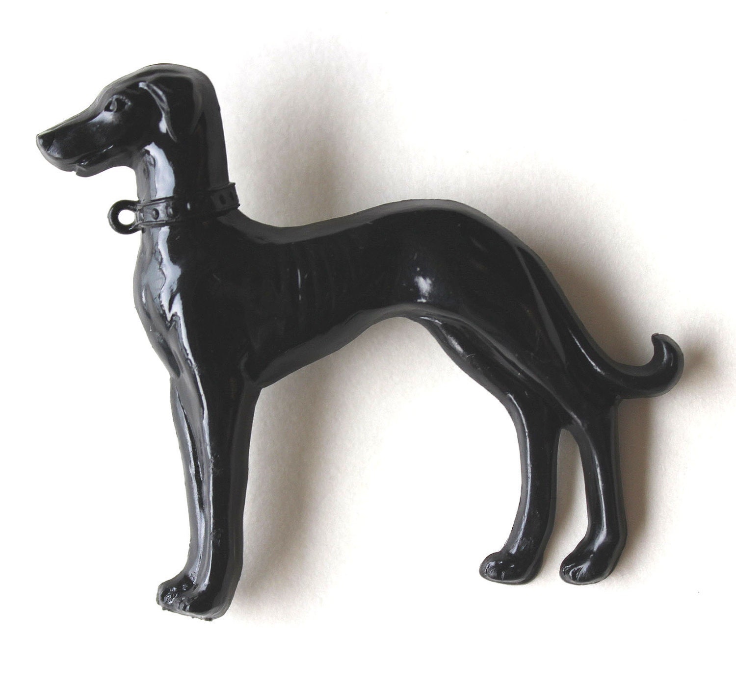 Brooch resin Black greyhound dog - Bunnys
