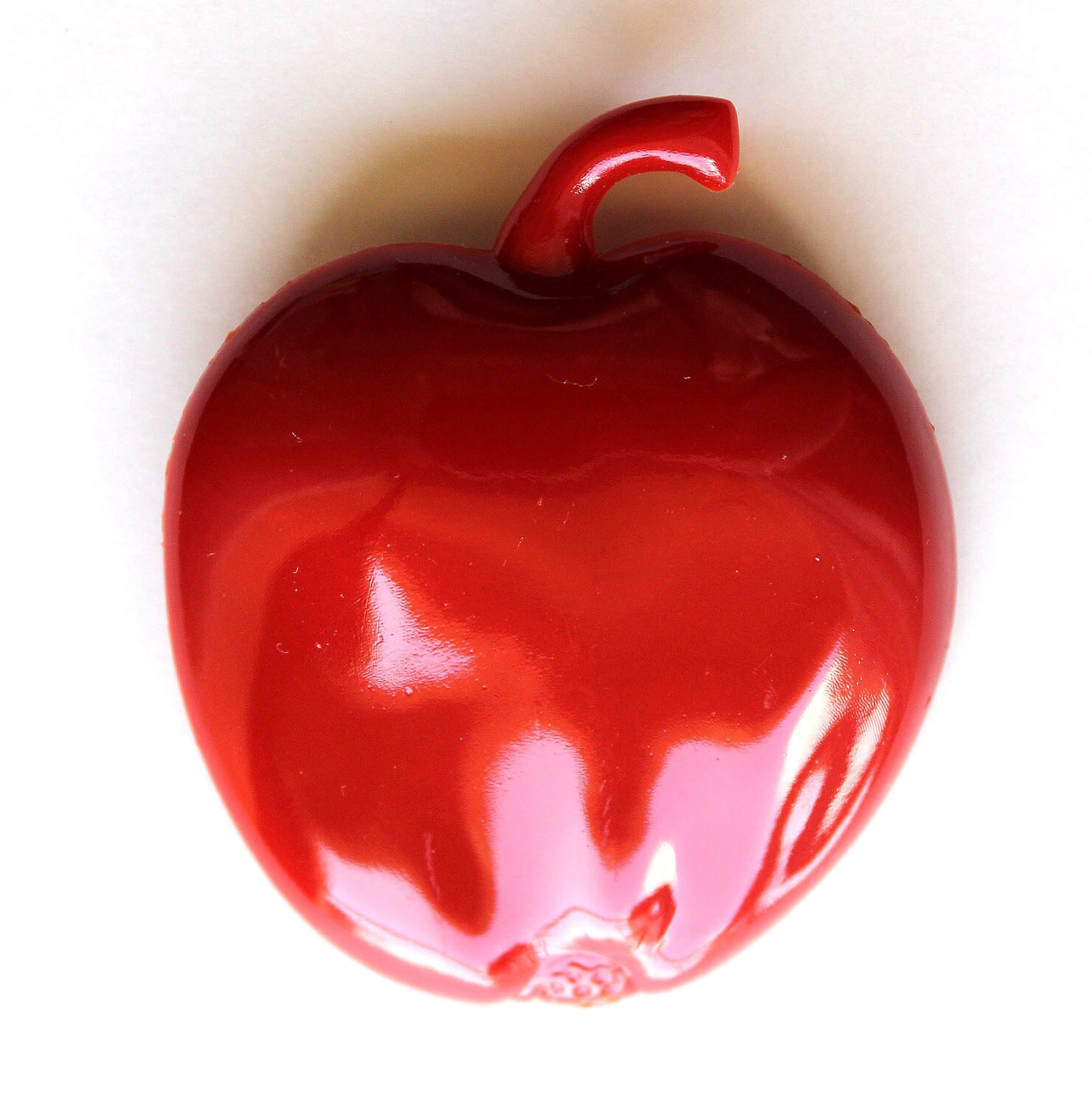Resin brooch ripe red juicy apple