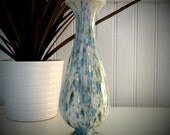 Vintage green, white and blue vase
