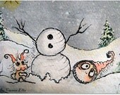 Grimmy and bun bun Christmas print