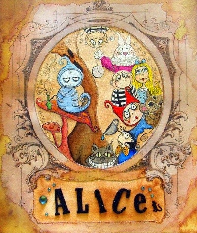 ALice in Wonderland Color Print from OOAK illustration Carmen Ellis