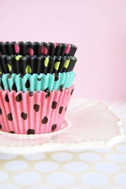 Assorted Big Polka Dot Cupcake Liners Collection (40 liners)