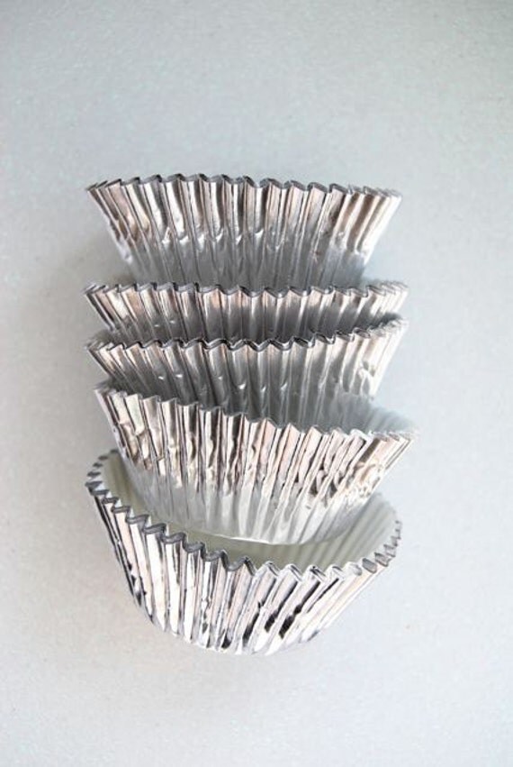 Silver Foil Cupcake Liners 50 by CupcakeSocial on Etsy