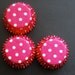 Mini Cupcake Liners 50 Hot Pink and White Polka Dot Baking Cups
