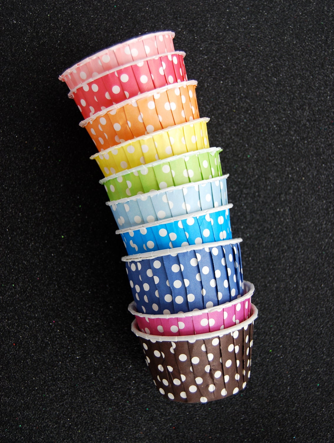 Candy Cups in Rainbow Polka Dots (25)