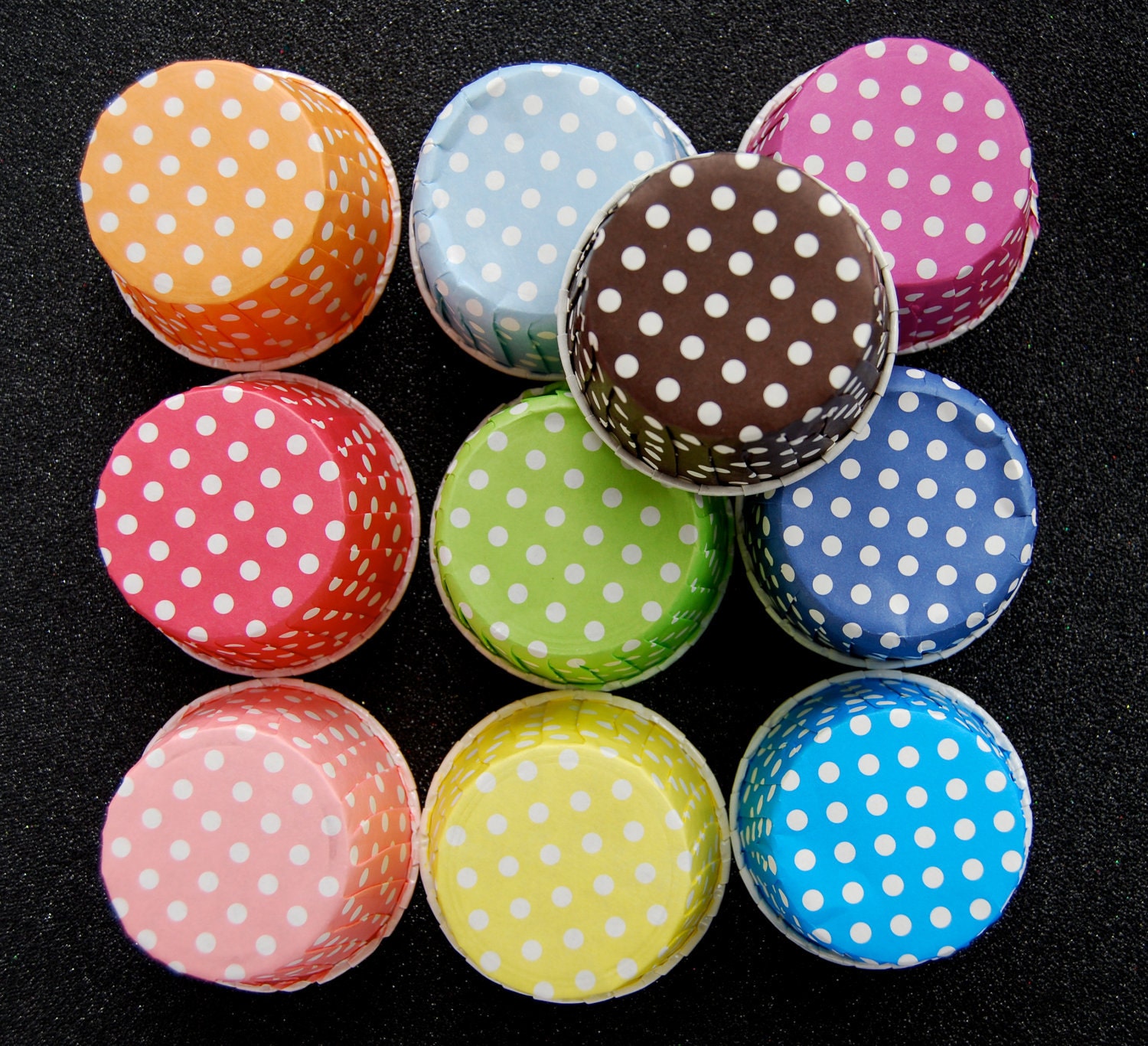 Candy Cups in Rainbow Polka Dots (25)
