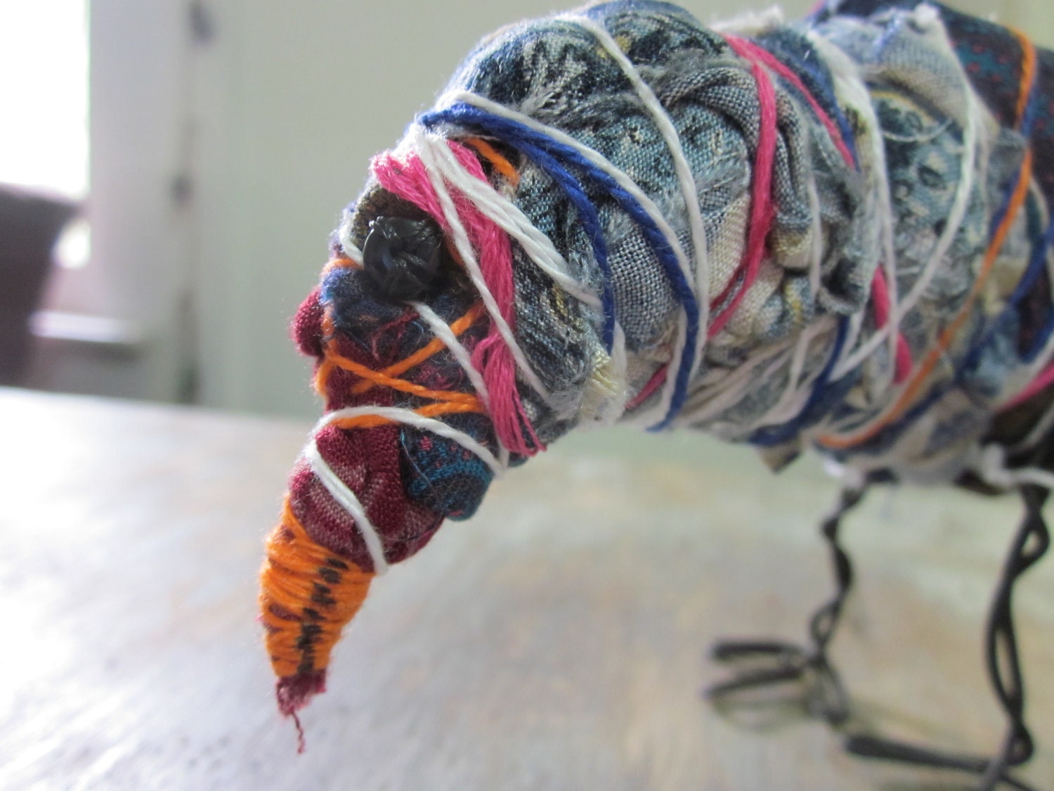 Recycled Fabric Boho Bird