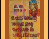 Pop Art Print Word Art Illustration Inspirational Love Print John Lennon Song